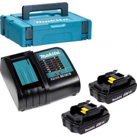 Набор Makita 197143-8: аккумулятор BL1815N 2 шт. (18В;1.5 А*ч; Li-ion) и зарядное устройство DC18SD 