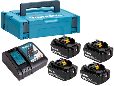 Набор Makita PSK MKP1RG184 Makita 198142-3: BL1860Bx4шт., DC18RC, кейс MAKPAC 1