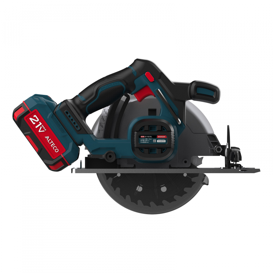 Аккумуляторная бесщеточная циркулярная пила ALTECO CCS 20-165 Li BL 42779