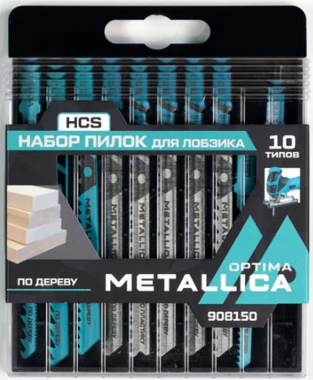 Набор пилок д/лобзика METALLICA Optima  №3 по дереву, в пласт. коробке, 10 шт. 908150